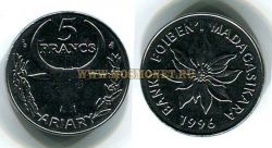 Монета 5 франков 1996 год Мадагаскар