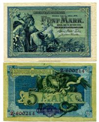Банкнота 5 марок 1904 года Германия