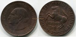 Монета (нотгельд) 5 миллионов марок 1923 года. Германия (Вестфалия)