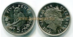 Монета 5 пенсов 2002 год Гибралтар.
