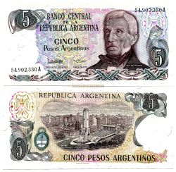 Банкнота 5 песо 1983-85 гг Аргентина