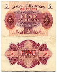 Банкнота 5 шиллингов 1944 года Австрия