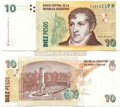 Банкнота 10 песо 2003 год Аргентина