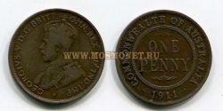 Монета 1 пенни 1911 года Австралия