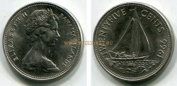 Монета 25 центов 1966 года. Багамские острова