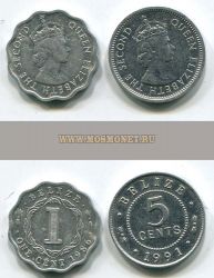 Набор из 2-х монет 1986-1991 гг. Белиз