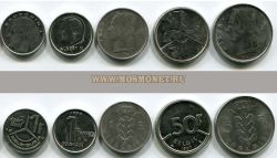 №140  Набор из 5-ти монет 1964-1994 гг. Бельгия