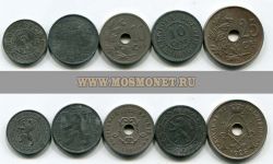 №142  Набор из 5-ти монет 1904-1946 гг. Бельгия