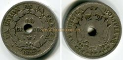Монета 10 сентаво 1883 года. Боливия