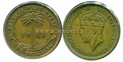 Монета 1 шиллинг 1943 года Британская Западная Африка