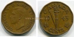 Монета 5 центов 1943 года. Канада