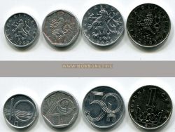 Набор из 4-х монет 1993-2008 гг. Чехия