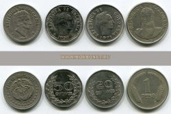 Набор из 4-х монет 1956-1975 гг. Колумбия