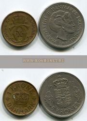 Набор из 2-х монет 1925-1977 гг. Дания