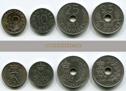 Набор из 4-х монет 1962-1978 гг. Дания