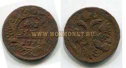 Монета медная денга 1734 года. Императрица Анна Иоановна