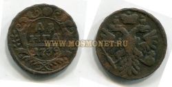 Монета медная денга 1739 года. Императрица Анна Иоановна