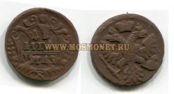 Монета медная денга 1743 года. Императрица Анна Иоанновна