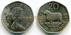 Монета 20 пенсов 1987 года Фолклендские острова