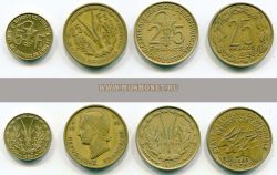 Набор из 4-х монет 1956-1999 гг. Французская Африка