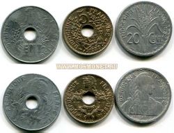Набор из 3-х монет Французский Инодокитай