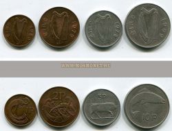 Набор из 4-х монет 1969-1980 гг. Ирландия