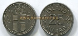 Монета 25 аурар 1940 год Исланди