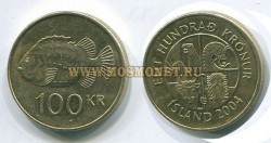 Монета 100 крон 2004 год Исландия