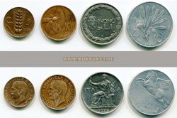 Набор из 4-х монет 1921-1950 гг. Италия