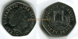 Монета 50 пенсов 2003 года Джерси