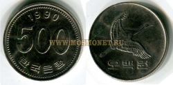 Монета 500 вон 1990 года Южная Корея