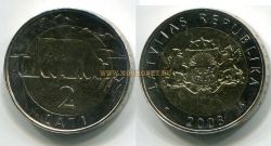 Монета 2 лата 2003 года. Латвия.