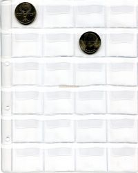 Лист с клапанами для 24 монет М24 (формат Оптима, Россия)