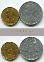 Набор из 2-х монет 1953 года Мадагаскар