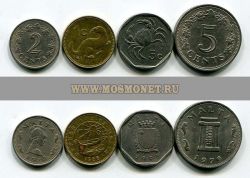 Набор из 4-х монет 1972-1998 гг. Мальта
