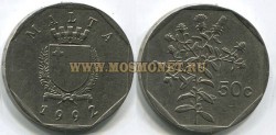 Монета 50 центов 1992 год Мальта