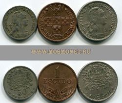 Набор из 3-х монет 1944-1972 гг. Португалия