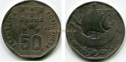 Монета 50 эскудо 1987 года. Португалия