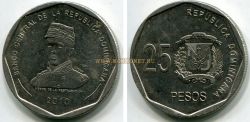 Монета 25 песо 2010 года. Республика Доминикана