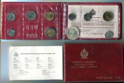 Официальный набор из 10 монет 1992 года. Сан-Марино.