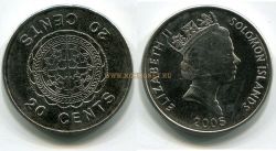 Монета 20 центов 2005 года. Соломоновы острова