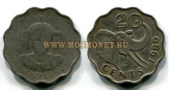Монета 20 центов 1986 год Свазиленд