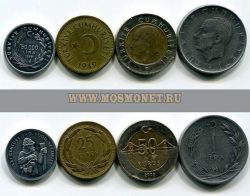 Набор из 4-х монет 1949-2009 гг. Турция
