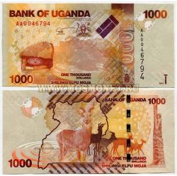 Банкнота 1000 шиллингов 2010 года Уганда