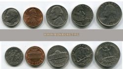 Набор из 5-ти монет 1972-2005 гг. США