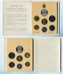 Официальный коллекционный набор из 7-ми монет 1986 года. Ватикан.