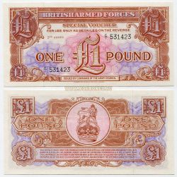 Банкнота (ваучер) 1 фунт 1956 года. Британские вооруженные силы.