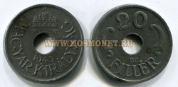 Монета 20 филлеров 1943 год Венгрия