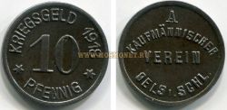 Монета (нотгельд) 10 пфеннигов 1918 года. Вереин (Германия)